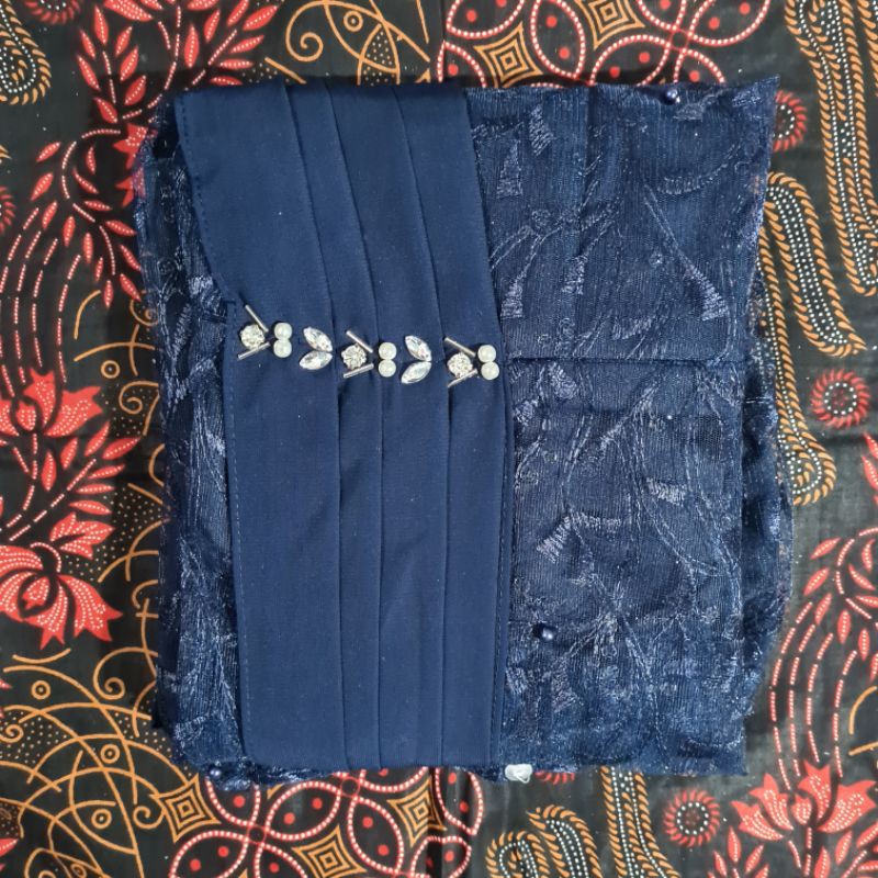 SHOPASHOP SOLO Batik Kebaya Couple Denira Payet ceruty-Navy