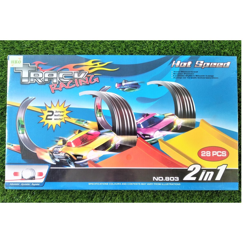 Mainan Anak Track Racing Mainan Anak  MOBIL HOTWHEELS  Track 2 Jalur Lintasan balap Diecast -  A039