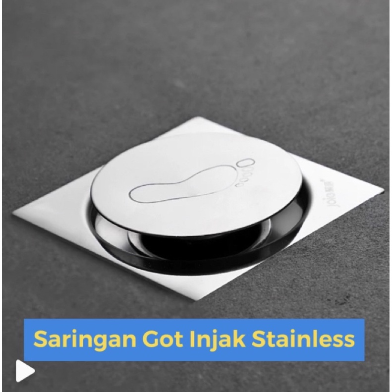 Saringan Got Injak Kamar Mandi Stainless Tekan Pencet / Floor Drain SS