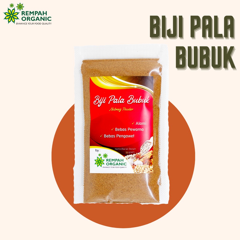 

Rempah Organic - Natural Nutmeg Powder / Bubuk Pala 50 Gram