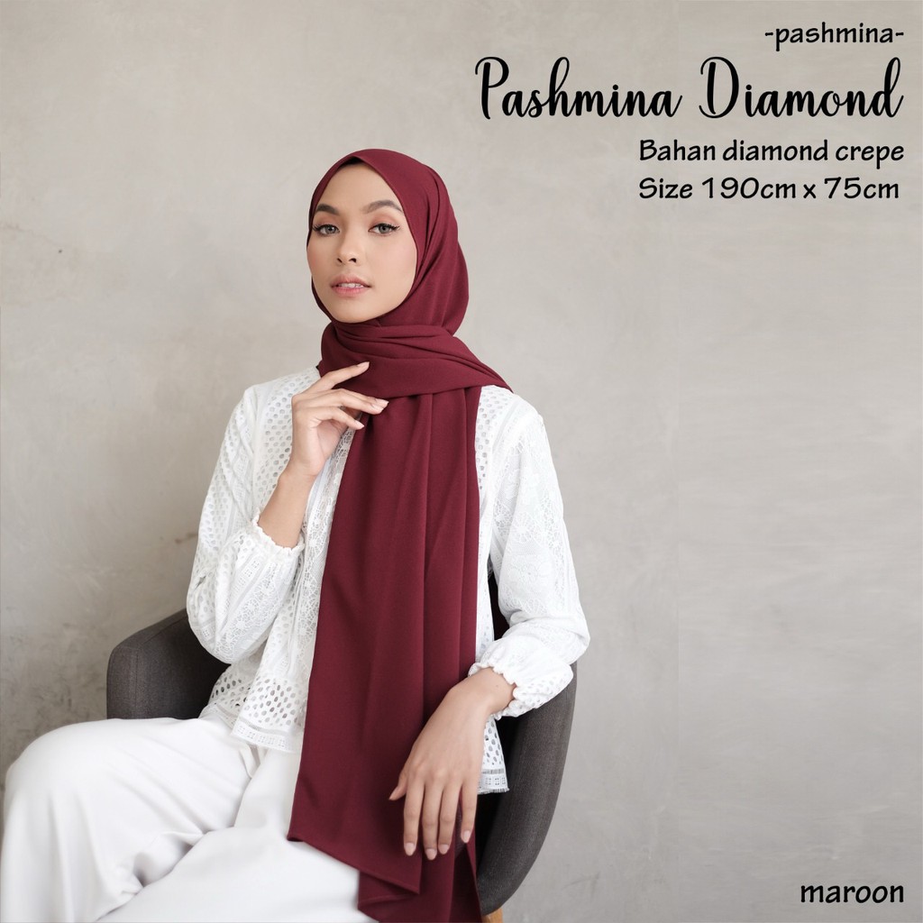 Pashmina Diamond By Dianhijab.id - Bahan Diamond Crepe Premium Trendy Adem Nyaman Dipakai Bisa Cod