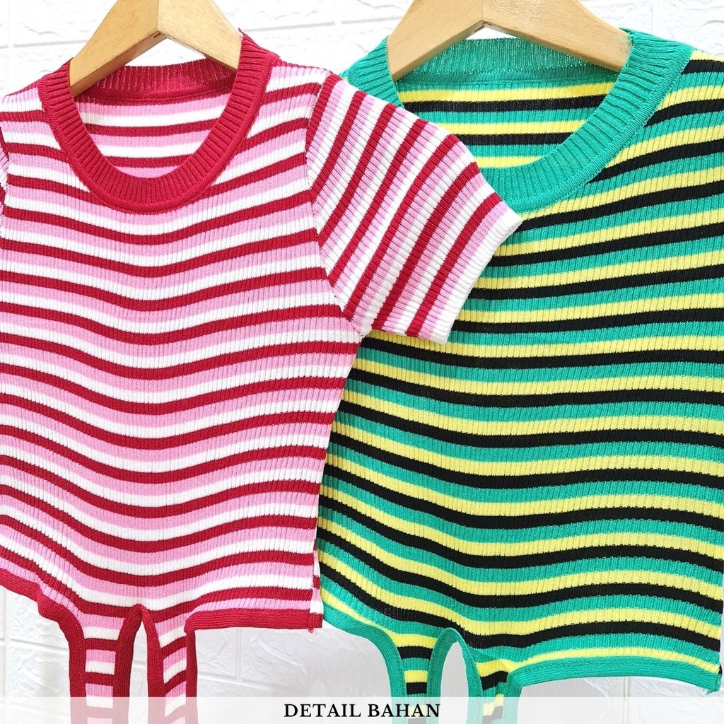 2214 tied stripe crop