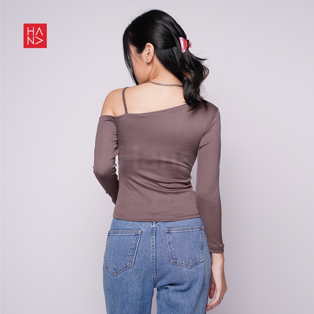 Hana Fashion - Lize Asymetric Top Long Sleeve / Baju Atasan Wanita Lengan Panjang Korean Style - TS436