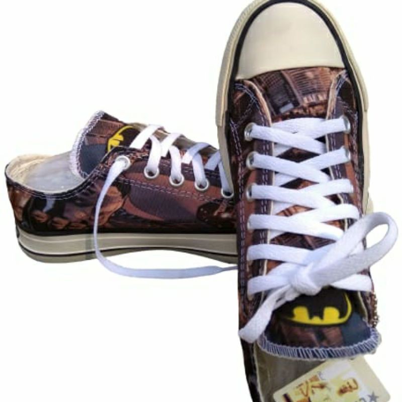 Sepatu Sneaker Converse Premium Low Batman Coklat Pria Wanita