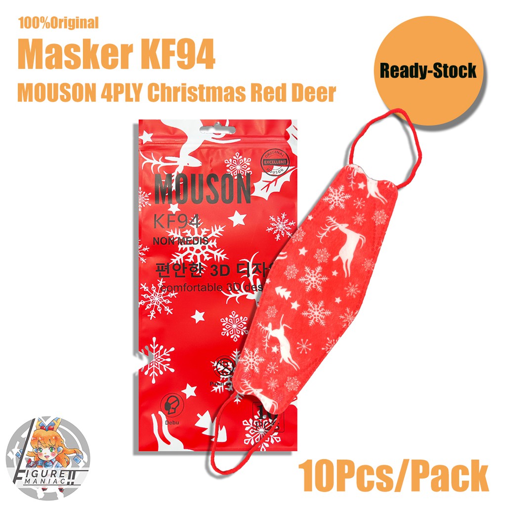 Figure Maniac - Masker KF94 MOUSON Christmas Edition Edisi Natal 1 Pack isi 10 ORIGINAL