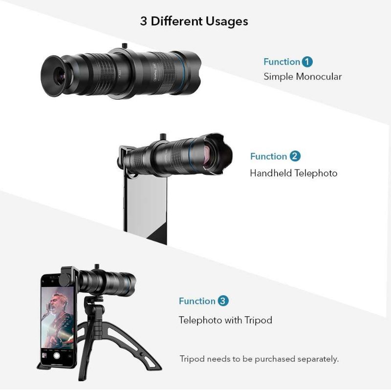 APEXEL Lensa Telephoto Lens Kit 20x-40x + Tripod - APL-JS2040XJJ04 Smartphone