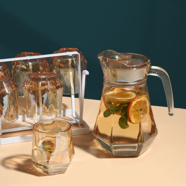 DISKON MURAH BL-10 Teko Teapot Set Teh Sederhana 5pcs/set Teh Ketel Kaca Teapot dengan 4pcs Gelas Praktis Kantor Set Teapot 700ml COD BAGUS MURAH