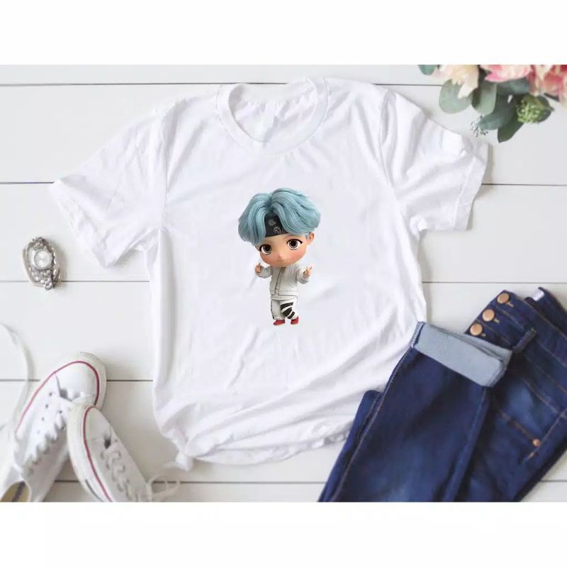Kaos TINYTAN karakternya SUGA BTS