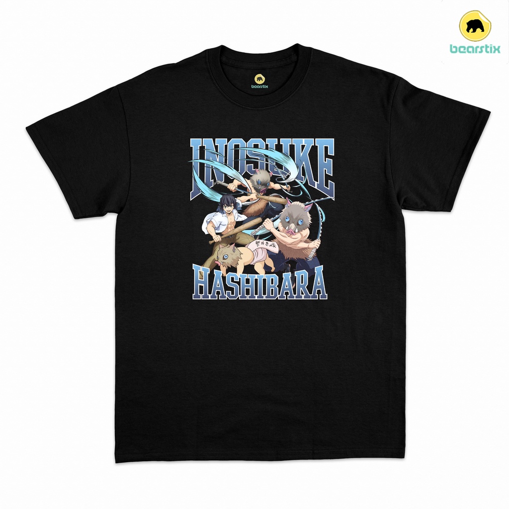SHINZO - Tshirt Vintage Bootleg Inosuke Hashibara - Baju Demon Slayer - Kaos Streetwear