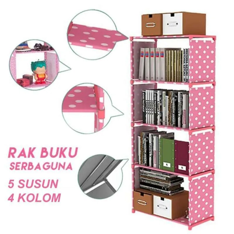 PROMO Rak serbaguna rak buku SJ-1 portable multifungsi 5 Tingkat 4 susun -TERMURAH