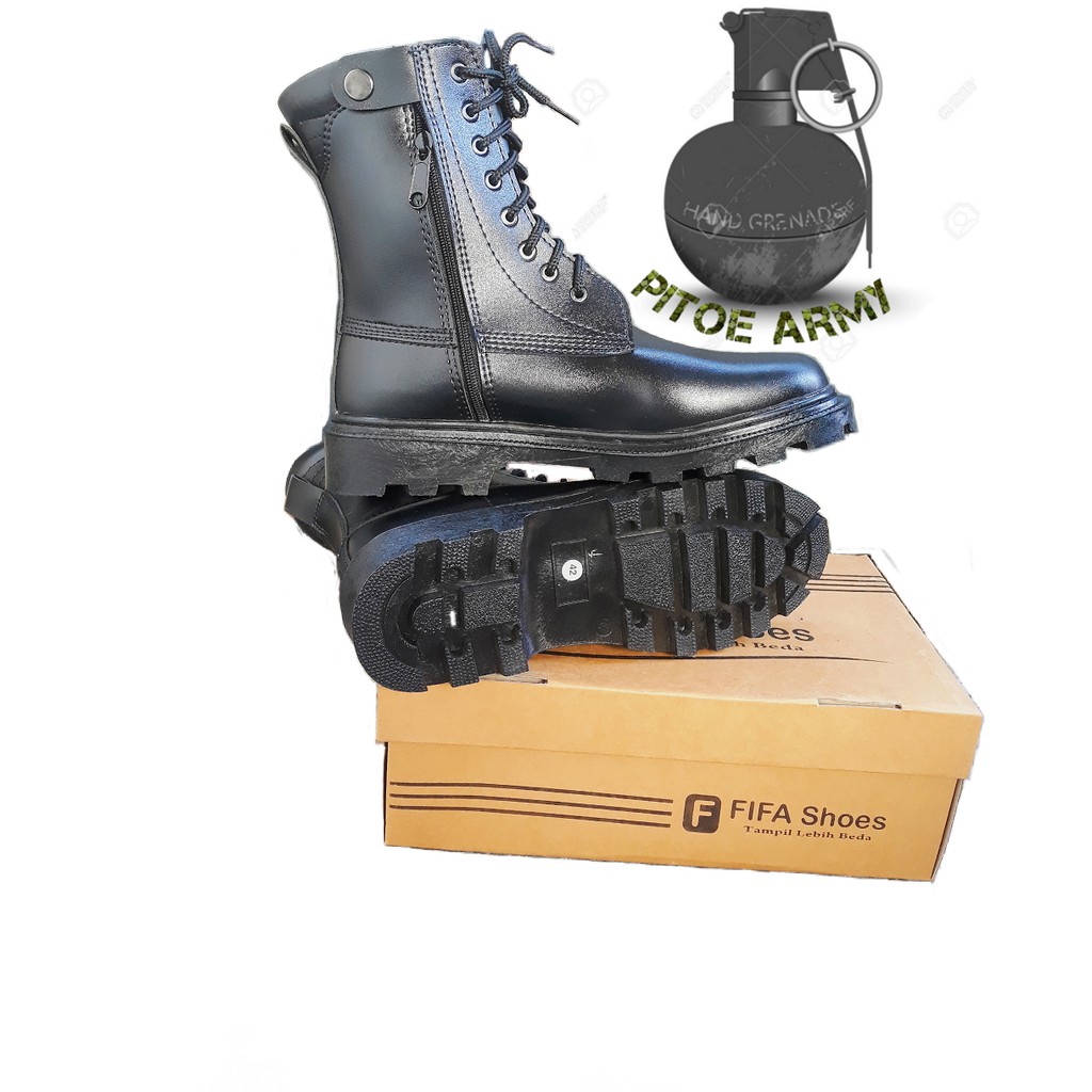 Sepatu PDL Variasi Resleting - Sepatu PDL Satpam - Security
