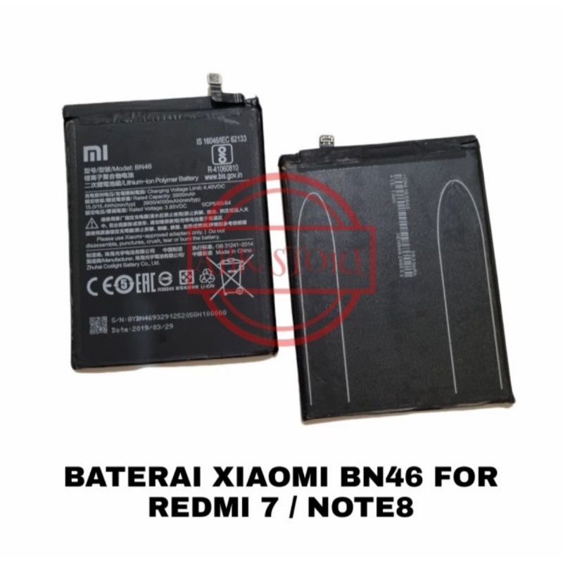BATTERY BATRE BATRAI BATERAI XIAOMI REDMI NOTE 8 / REDMI 7 BN46 BATT ORIGINAL