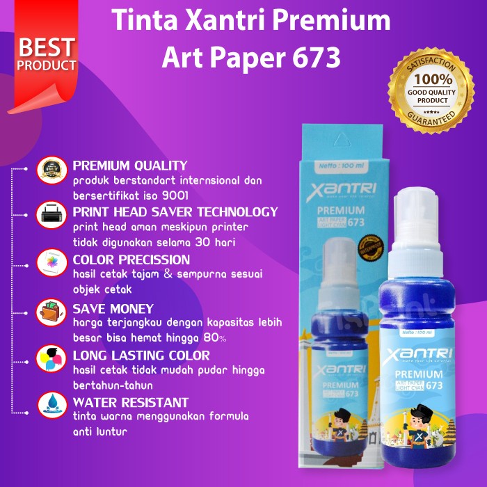 Tinta Art Paper 664 Epson Printer artpaper L800, L805, L810, L850, L1300, L1800 L100, L200, L110, L120, L210, L220, L310, L350, L355, L360, L365, L380, L380, L385, L405, L455, L460, L465, L480, L485, L550, L555, L565, L605