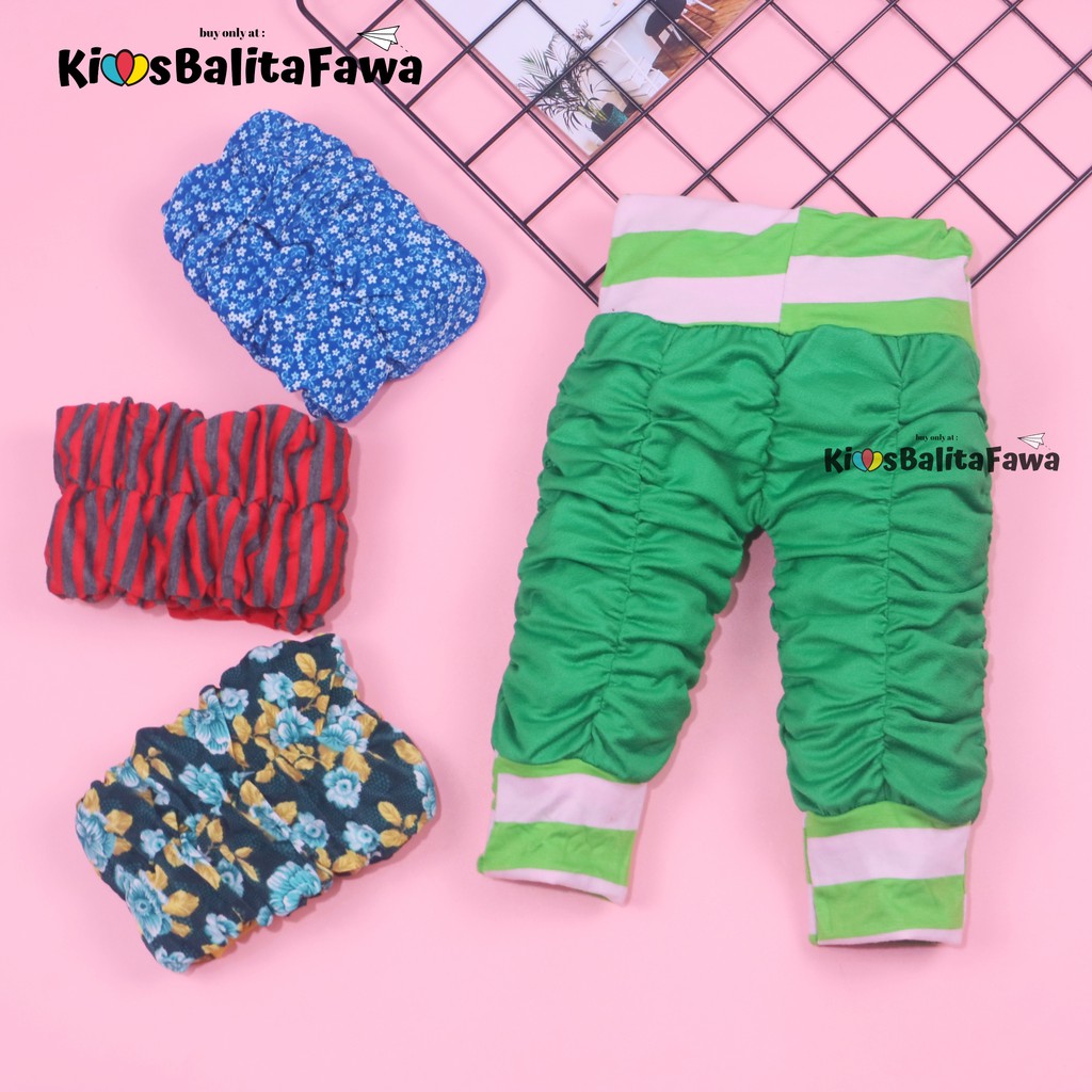 Legging Kerut Motif uk 3-12bln / Celana Anak Celana Anak Perempuan Celana Murah Legging Skinny Pants