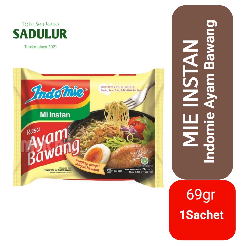 

Indomie Kuah Ayam Bawang Mie Instan 65gr