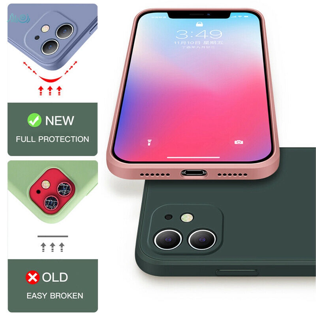 2022 Soft Case Silikon Desain Kotak Untuk Iphone 11 12 13 Pro Max X Xr Xs Max 7 8 Plus