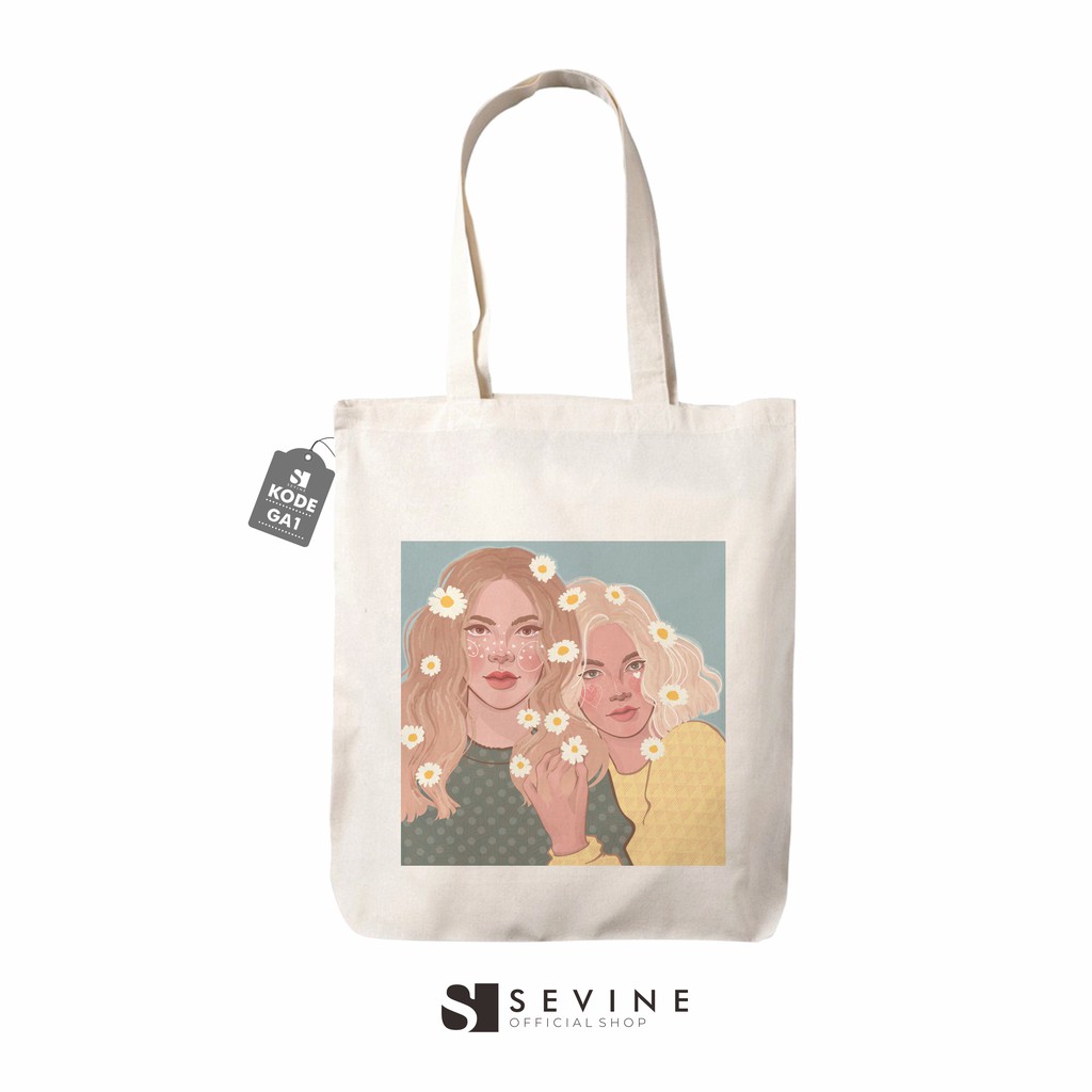 Sevine Totebag Tas Wanita Tote Bag Resleting Drill Aesthetics Vintage - GA