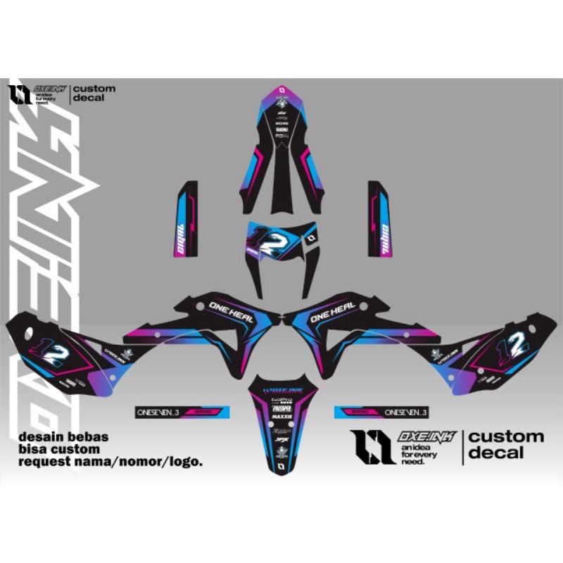 Decal Klx gordon hitam biru ungu