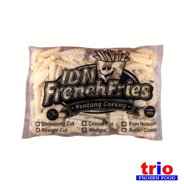 French Fries Kentang Goreng Shoestring Crinkle Cut Import 500gr