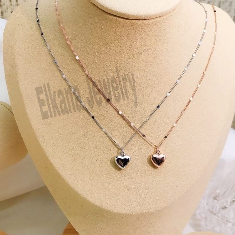 TITANIUM KALUNG LOVE RANTAI SPASI 03 SUPER BERKELAS PERHIASAN ANTI KARAT&amp;ANTI LUNTUR