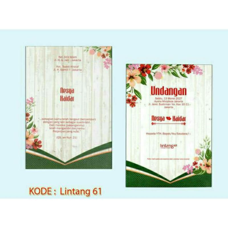 

UNDANGAN PERNIKAHAN & KHITAN SIMPEL ELEGAN