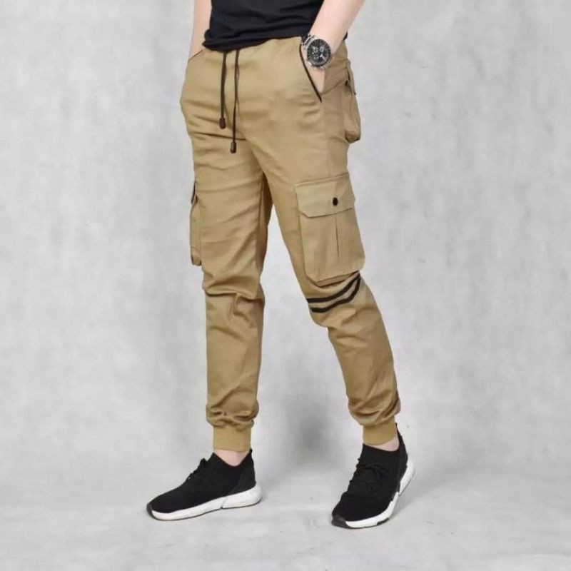 CELANA CARGO JOGGER STRIPE | CELANA PANJANG JOGER PRIA CELANA GUNUNG PDL TRAVELING HIKING LIST