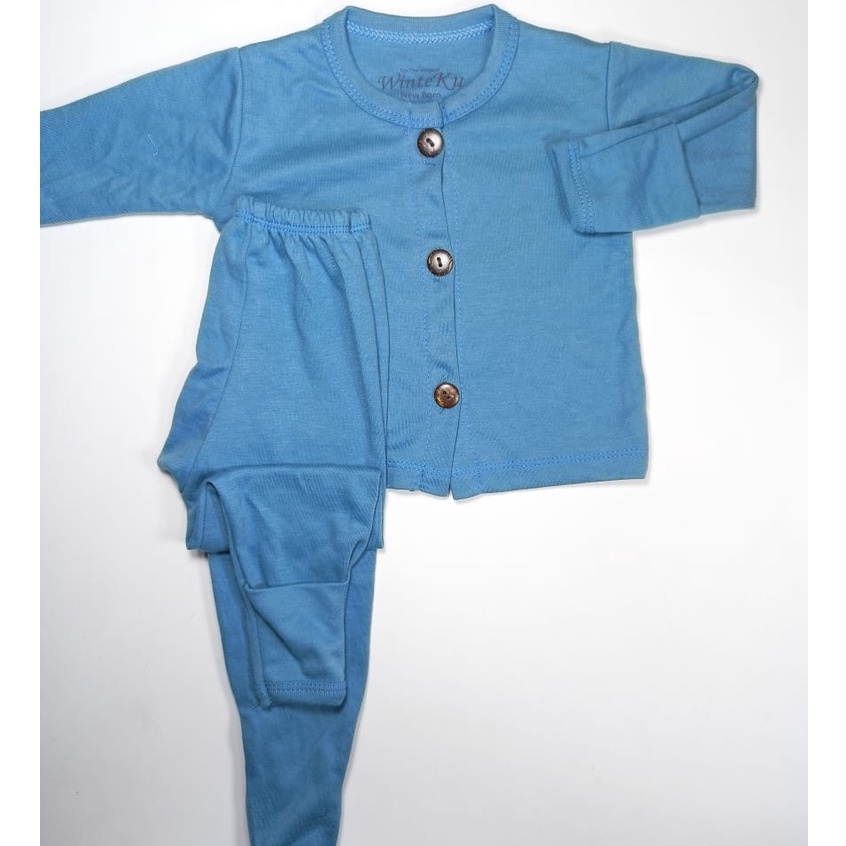 WINTEKU Pajamas Set POLOS BOY STONE- Setelan KANCING PANJANG POLOS STONE