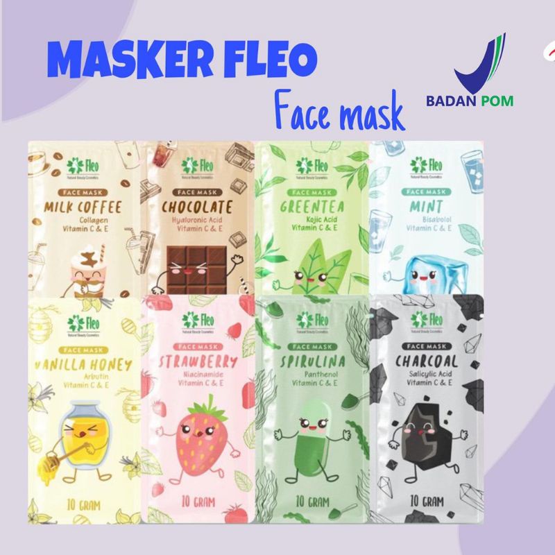 MASKER ORGANIK FLEO 10GR /  FACE MASK PREMIUM BY FLEO / MASKER