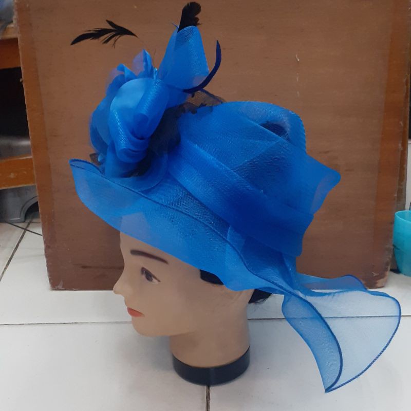 Topi Fascinator Jala Lebar-Topi Fashion Wanita