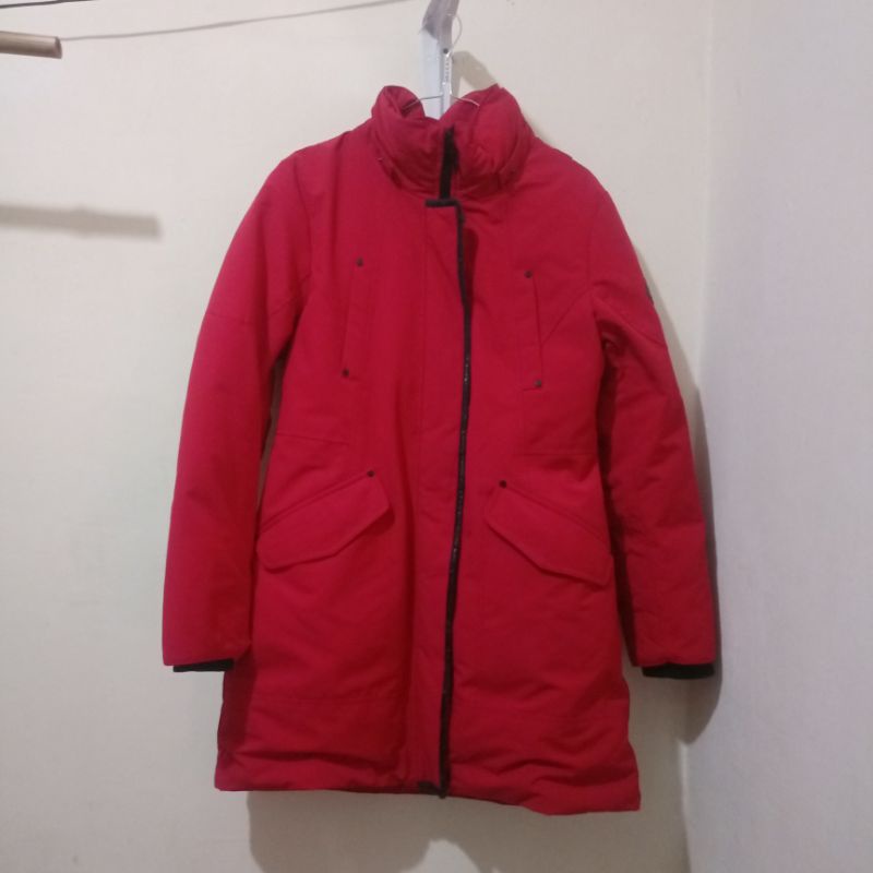 [NEGO] Jaket Parka Merah Hangten Size S Bulu Angsa