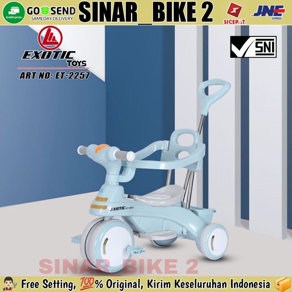 Sepeda Roda Tiga EXOTIC ET-2257 Tricycle Anak Musik Lampu Dorongan