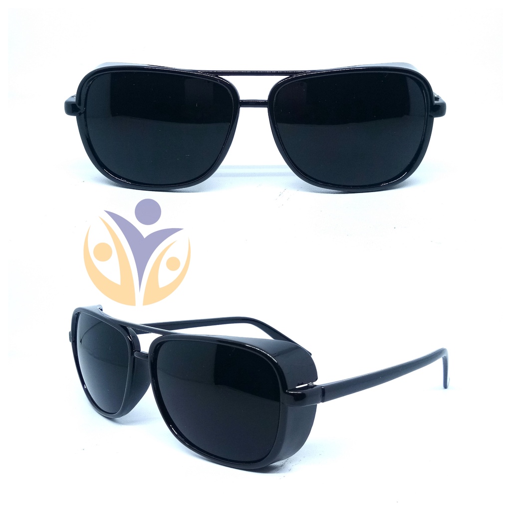 Kacamata hitam punk safety retro aviator