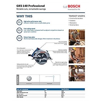 BOSCH Circular Saw GKS140 / Bosch Mesin Potong Kayu 7 Inch / Mesin Circular Saw