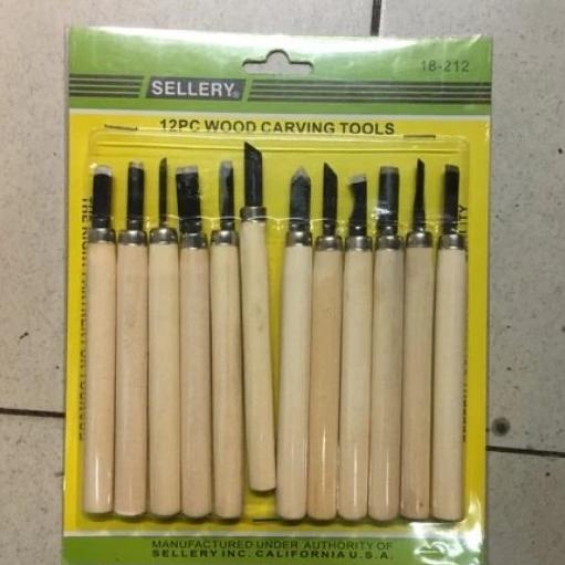Pisau Ukir Kayu Sellery Wood Carving Tools Sellery 12 Pcs 18-212 Asli arttec93 Kualitas Baik