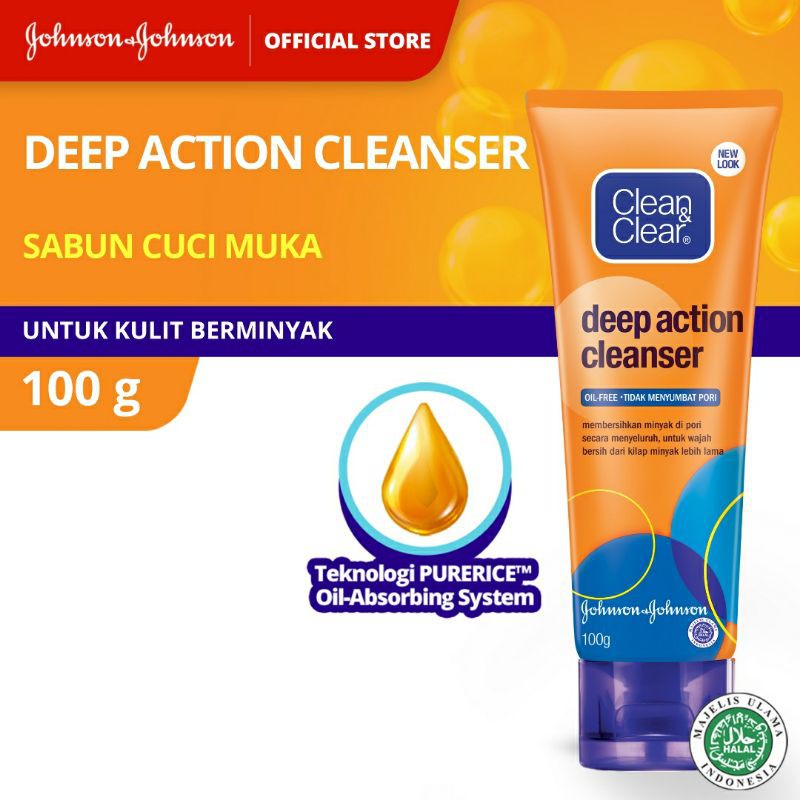 Clean &amp; Clear Deep Action Cleanser Sabun Cuci Muka Pembersih Wajah Berminyak