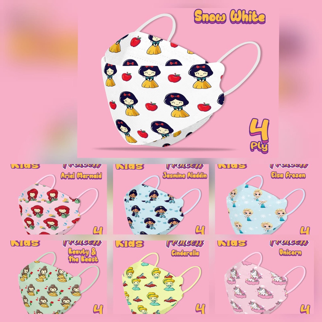 promo masker kf94 anak 4ply motif karakter cowok cewe 10pcs murah