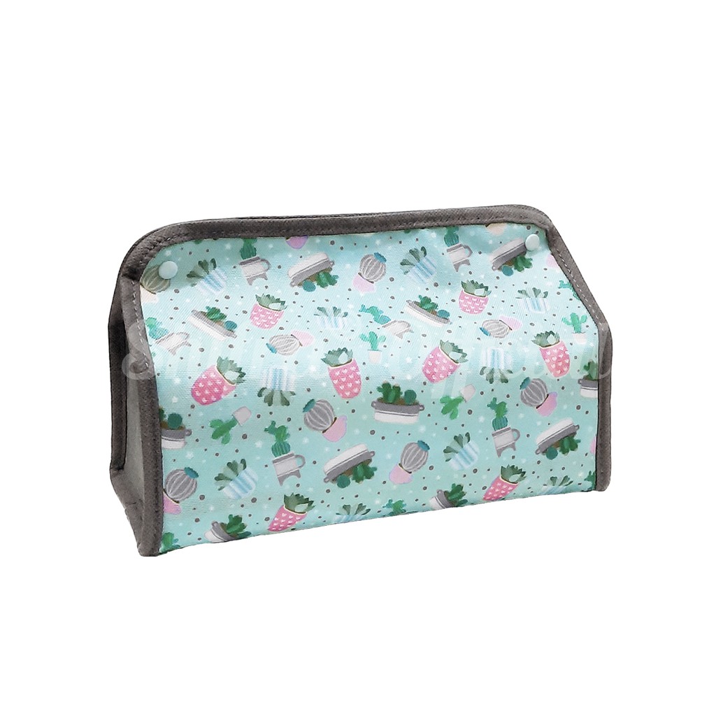 Shifra Pouch Tempat Tissue Kulit Sintetis Dino Animal Rainbow Pattern (TIDAK TERMASUK TISSUE)