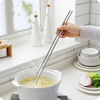 Sumpit Panjang  Alat Bantu Goreng Chopstick Stainless Steel 