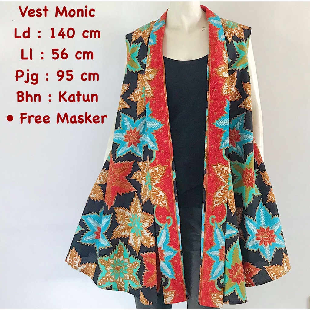 Vest monic batik solo outer batik outer wanita outer kerja