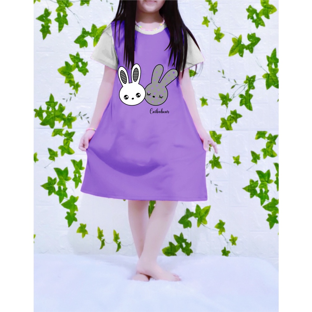 DRES ANAK PEREMPUAN BUNNY 3-12 TAHUN