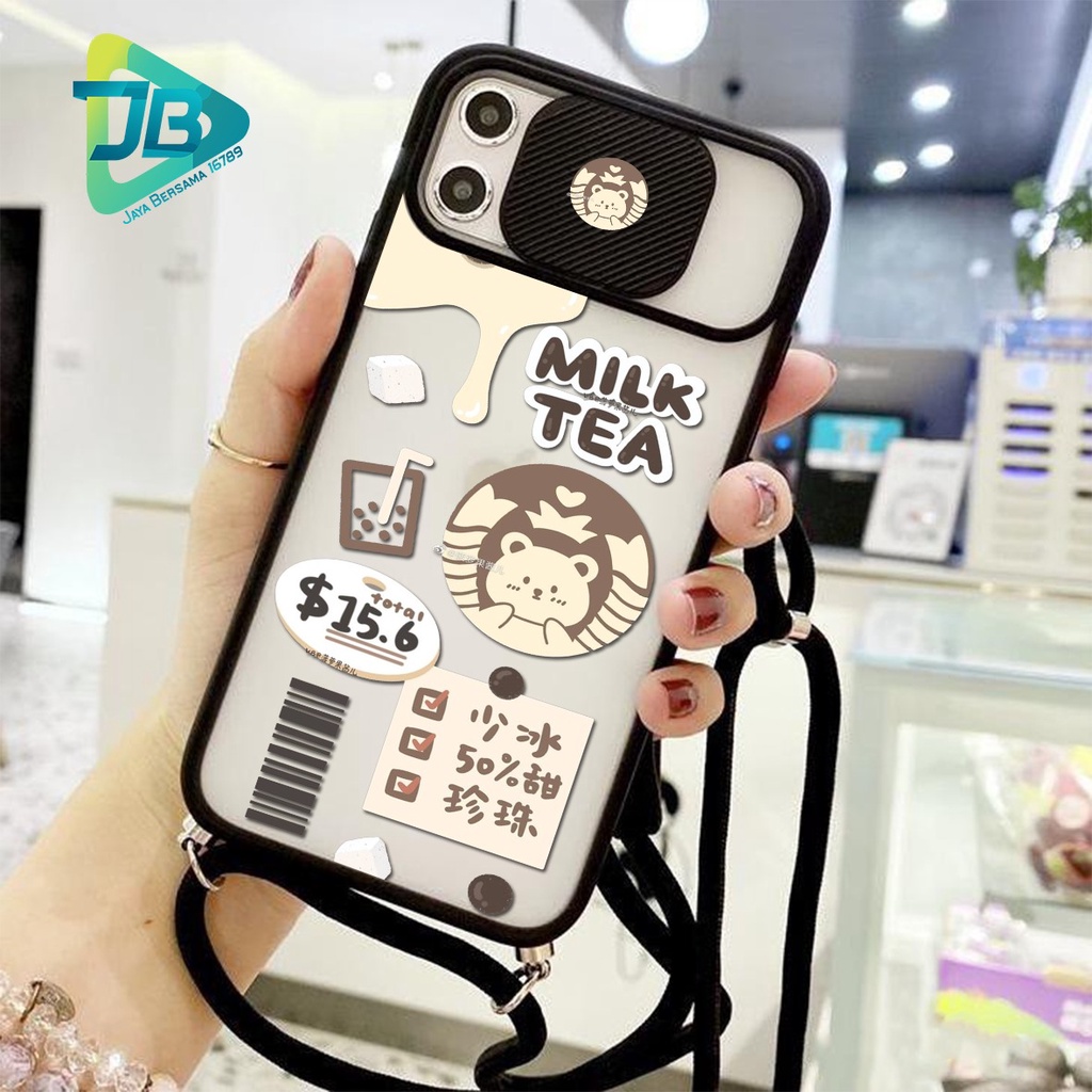 SOFTCASE SLINGCASE SLIDE PELINDUNG KAMERA MILK TEA SAMSUNG OPPO VIVO REALME IPHONE XIAOMI ALL TYPE JB5161