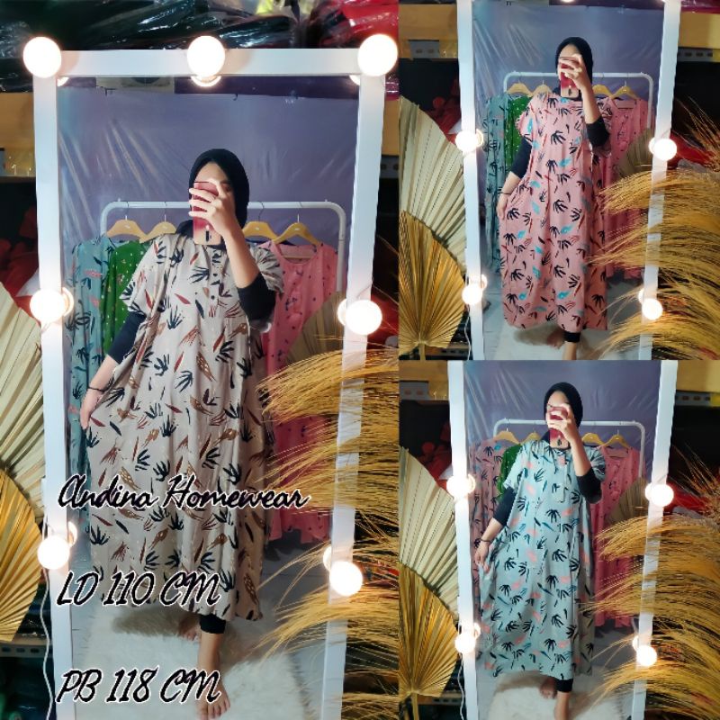 ANDINA HOMEWEAR DASTER KALONG KANCING 3, RAYON PREMIUM LD 110 CM