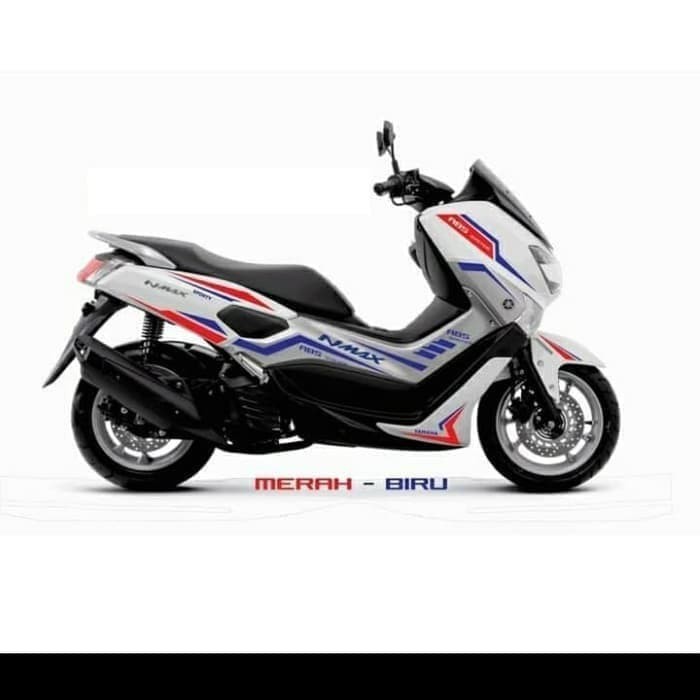 STRIPING CUTTING STICKER YAMAHA NMAX merah - biru=