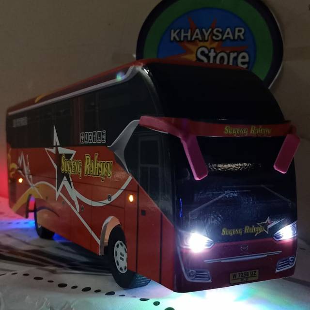 Miniatur bus sugeng rahayu SR2 plus lampu