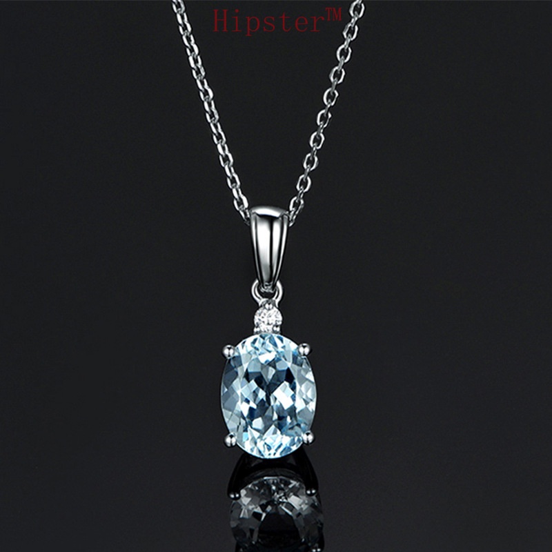 Hot Sale Light Luxury Natural Blue Crystal Pendant Fashion Short Necklace