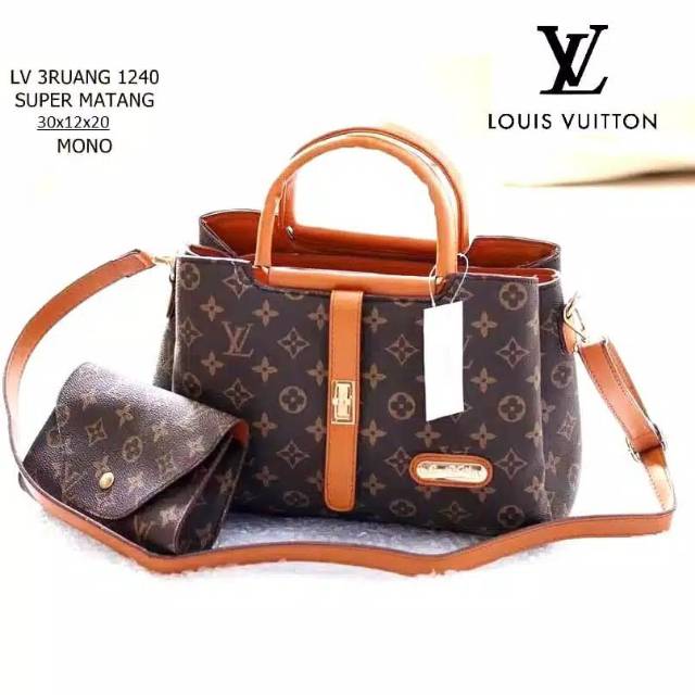 Tas selempang lv 2 ruang elegant(tidak termasuk dompet)