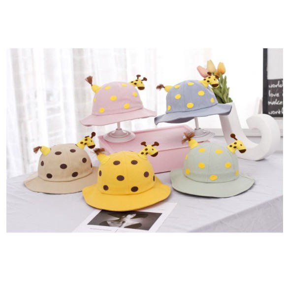 Topi HIGH QUALITY Import Bucket Giraffe Polka Polkadot 0-2 Tahun CBKS VC