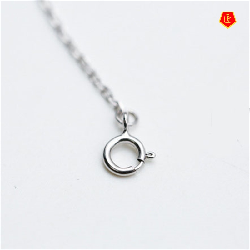 [Ready Stock]Silver Necklace Women's Diamond Pendant Necklace Simple Fashion All-Matching