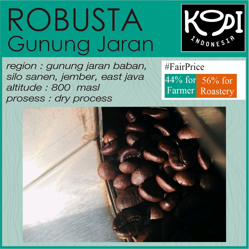 

Biji Kopi Sangrai / Bubuk Fine Robusta Jember Gunung Jaran, Roast Bean, Ground Bean