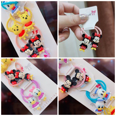 Karet ikat Rambut Anak motif minnie daisy pooh